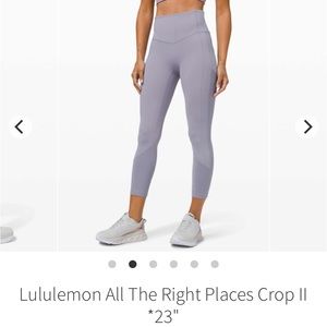 Lululemon All the Right Places Crop 23”Peri Purple